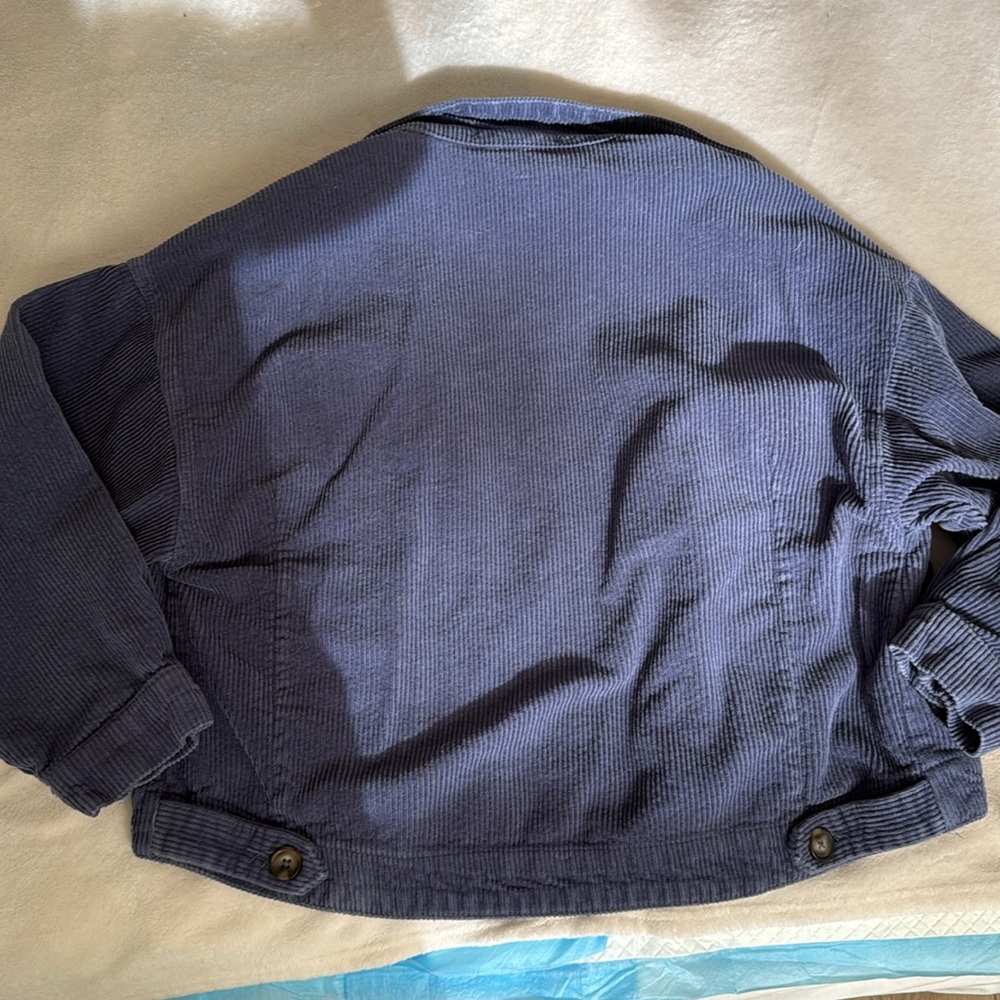 Corduroy Button-Front Jacket in Deep Navy - Picture 3 of 3